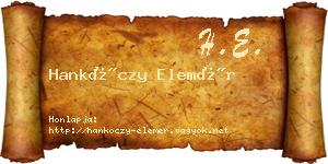 Hankóczy Elemér névjegykártya